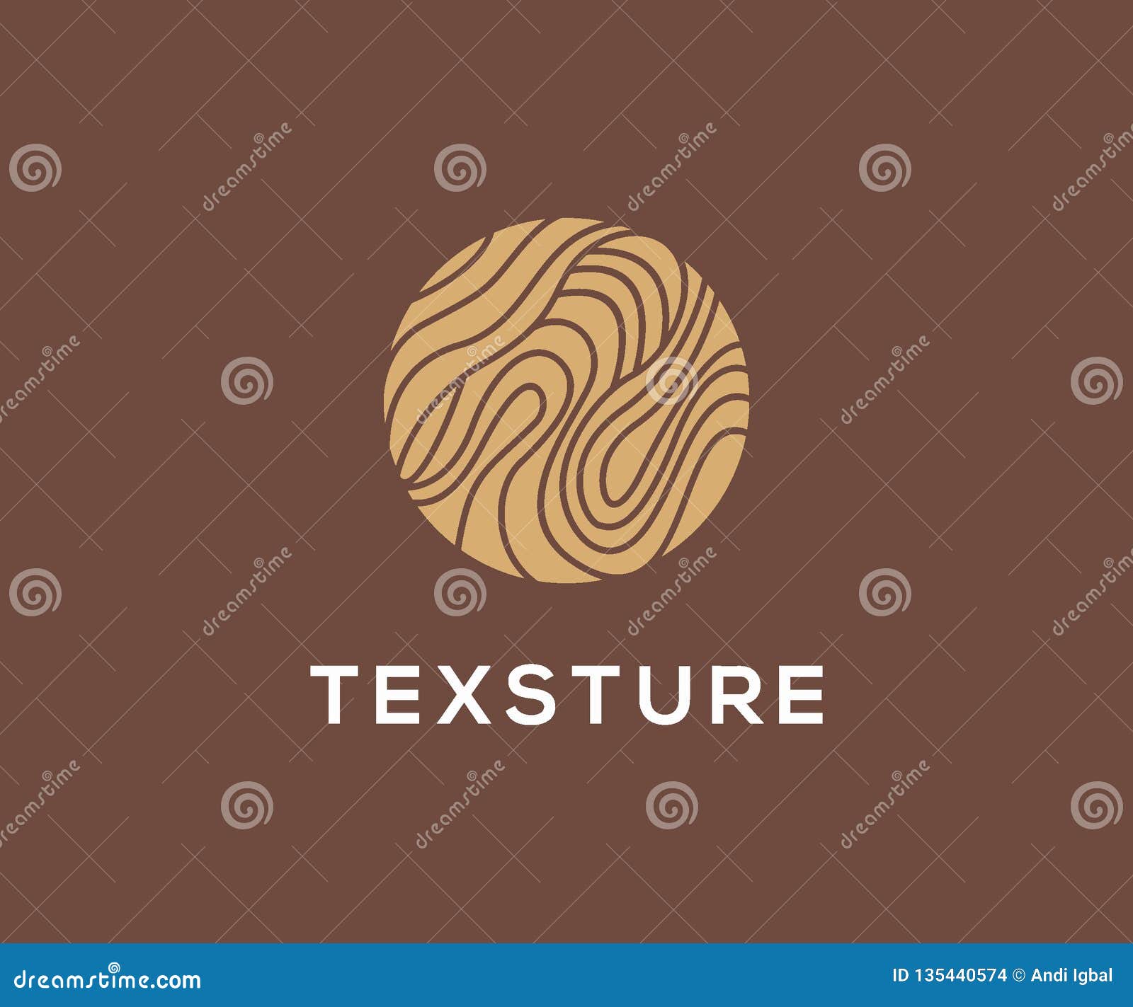 Classic Wood Texture Logo Design Concept with Line Art Style Stock