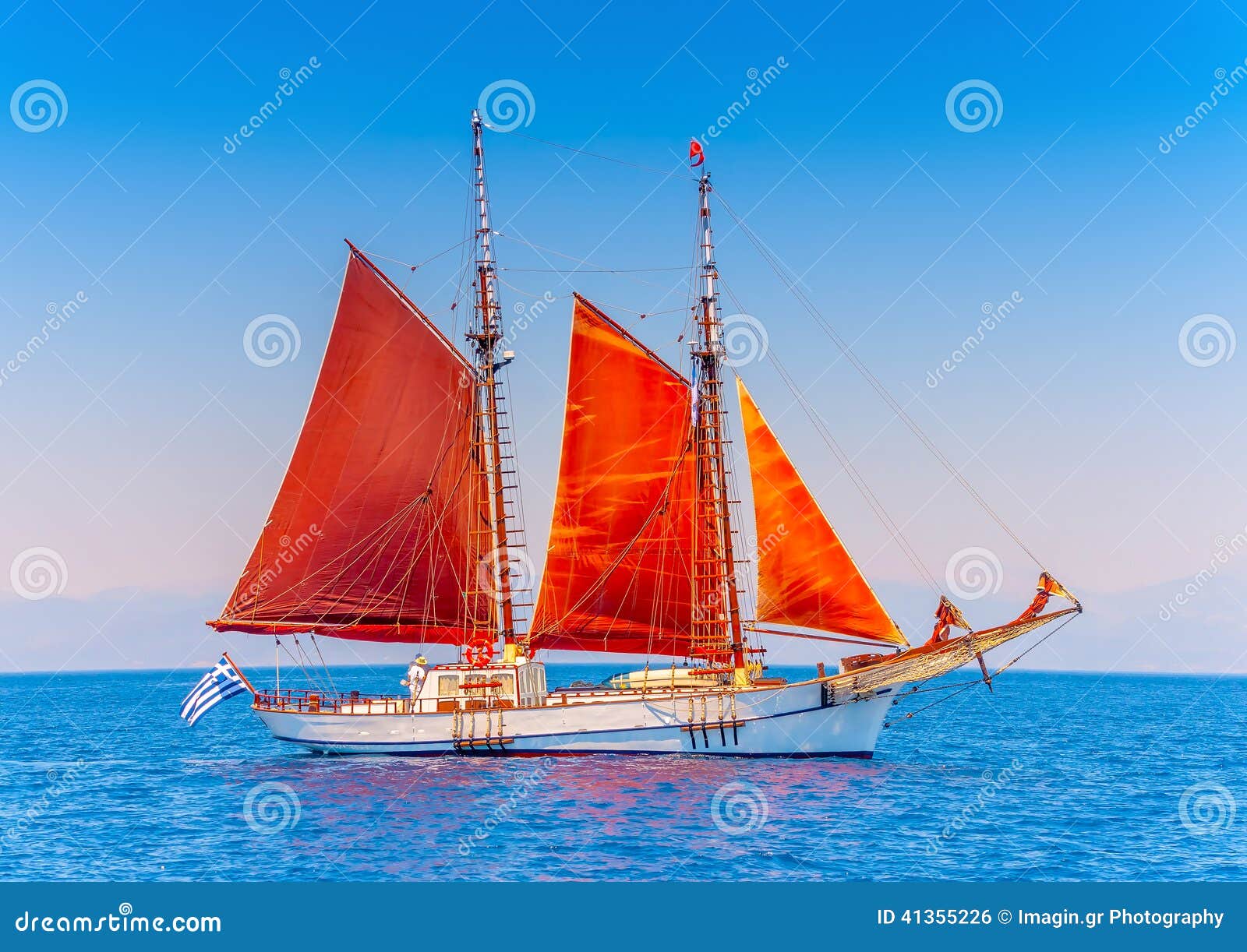 Classic Wooden Sailing Boat Stock Photo - Image: 41355226