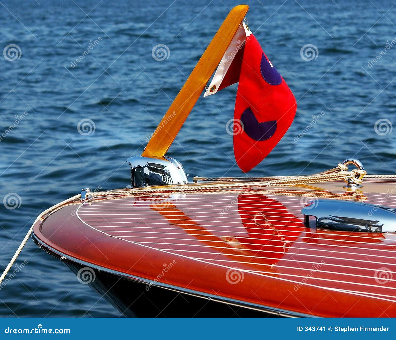 Classic Wooden Speed Boat 3 Stock Image - Image of lake 