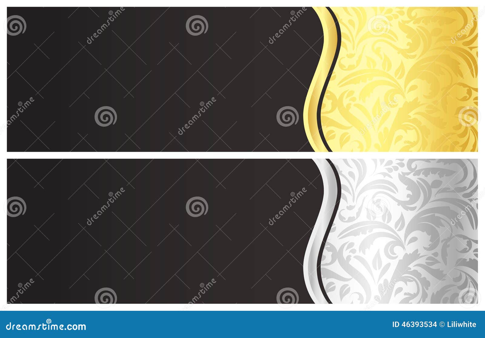 Classical Black Gift Certificate with Victorian De Stock Illustration