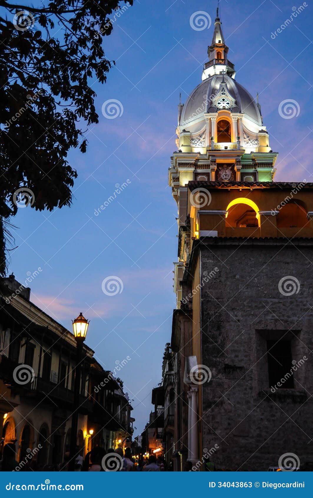 classical church pagoda, cartagena de indias cultural city, colombia.