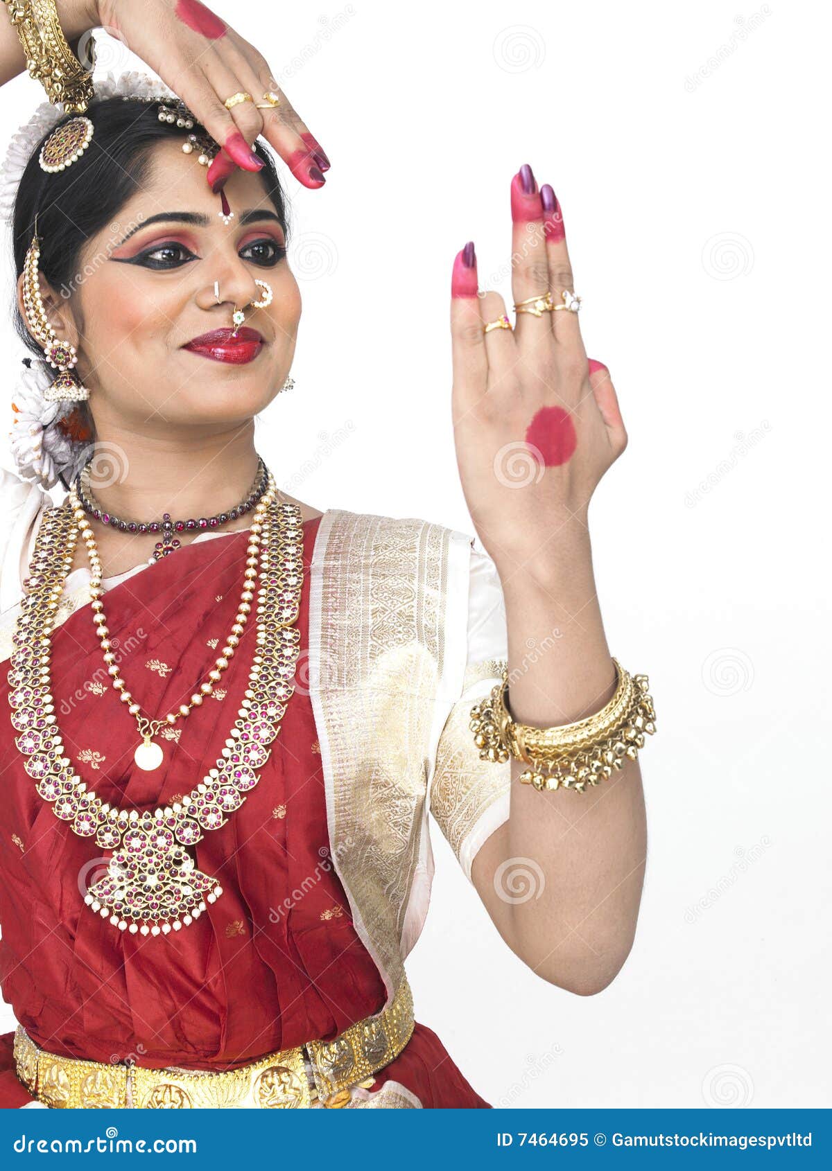 Classical Dancer from India Stock Image - Image of face, costume: 7464695