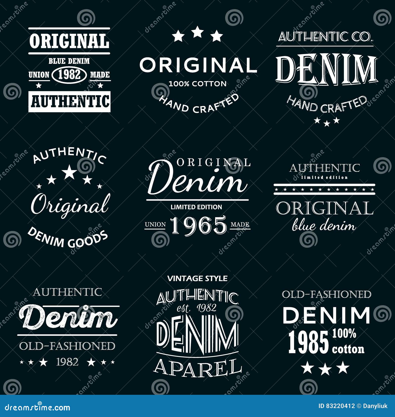Classical Denim Jeans Typography Emblems Stock Illustration - Illustration  of original, poster: 97841673