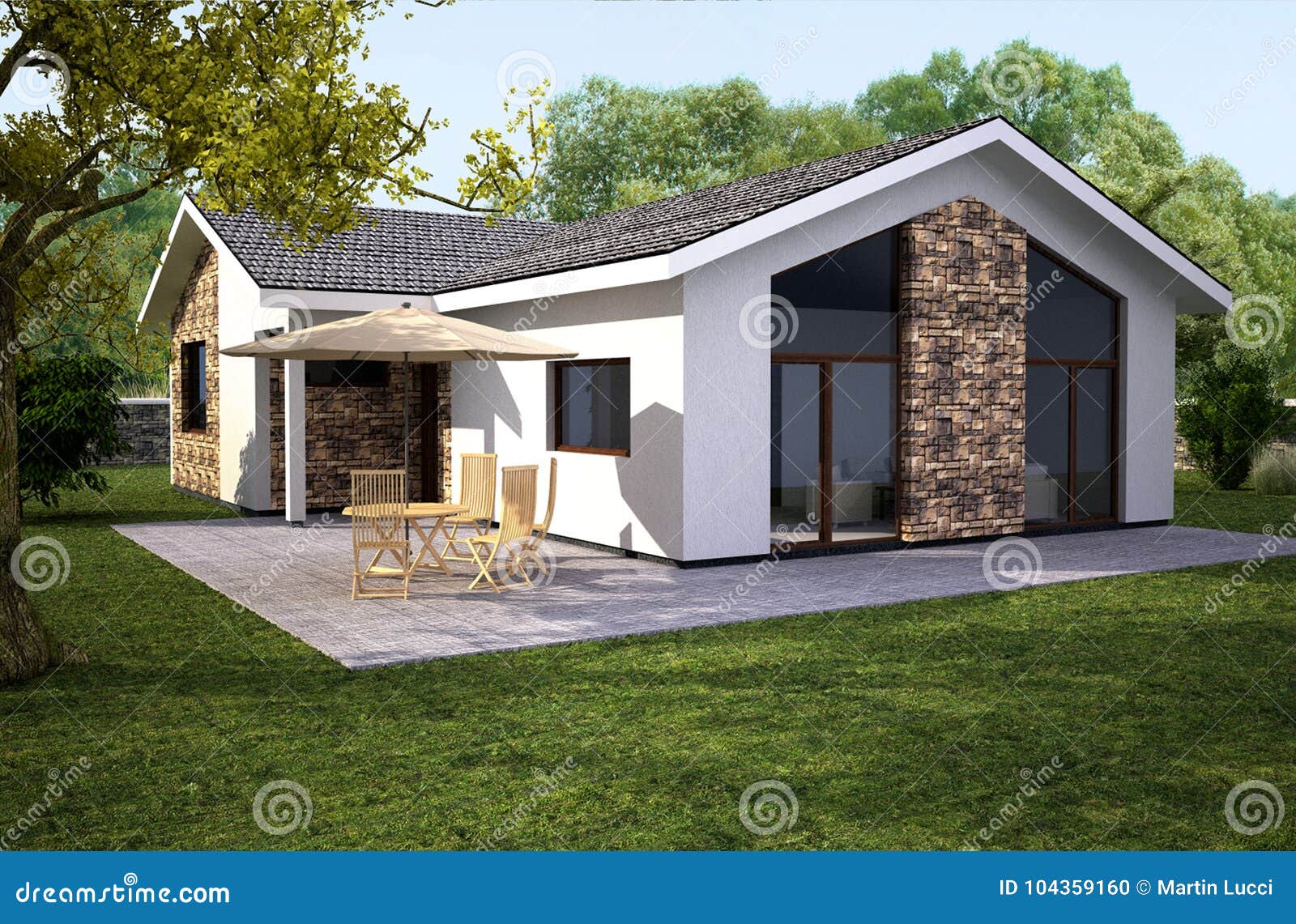 Classical europian house with modern style stock