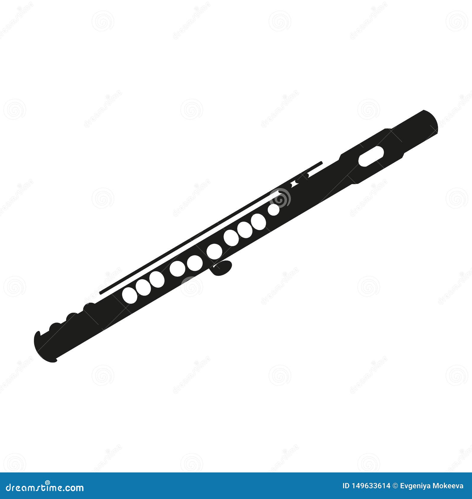 Classical Flute on the White Background Stock Vector Illustration of
