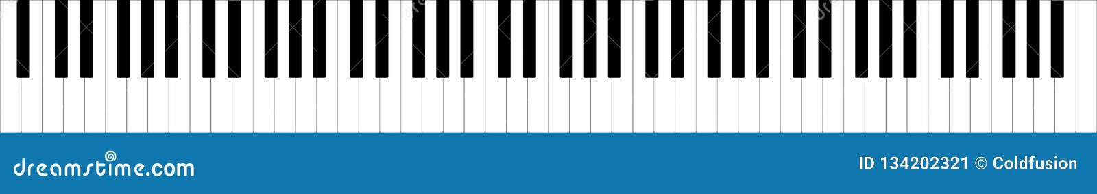 Classical Full Piano Keyboard. 88 Keys/ Vector Illustration. Stock