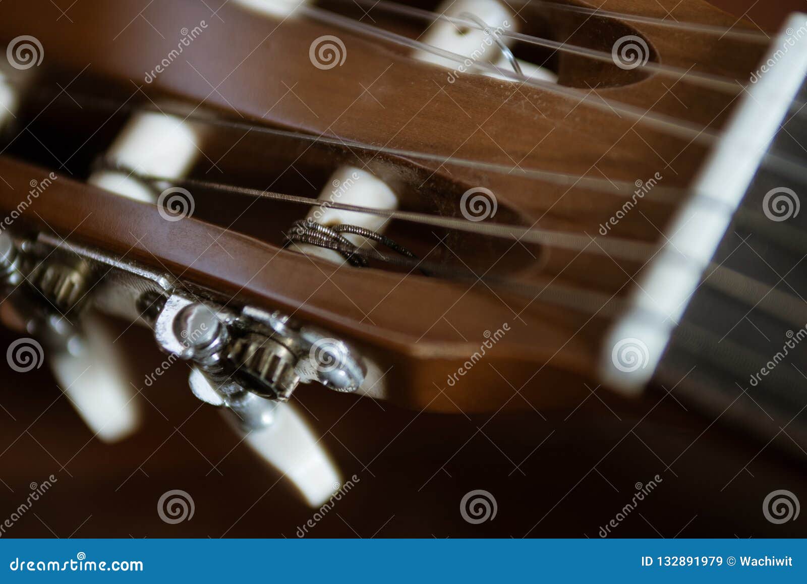 Classical guitar headstock stock image. Image of string 132891979