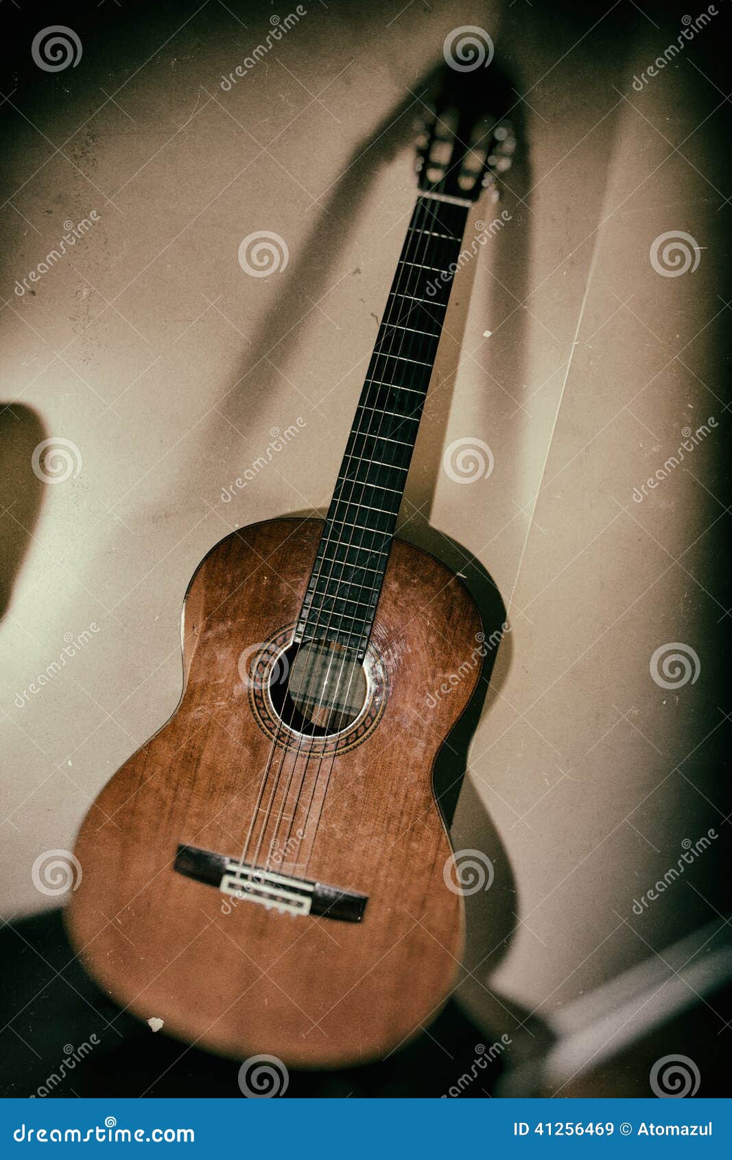 Classical Guitar Leaning Corner Stock Image Image of wood, music