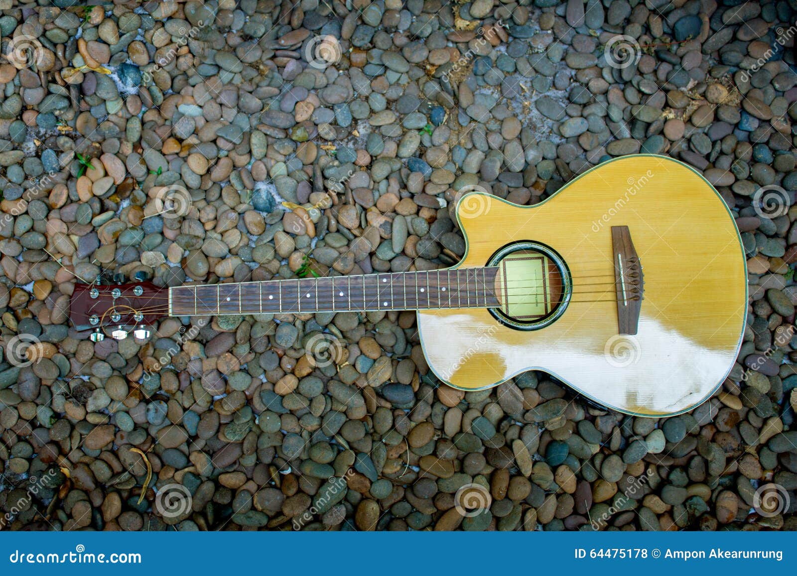 Classical Guitar on the Rock Background Stock Photo Image of farm