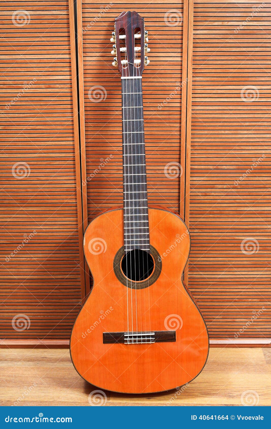 Classical Guitar Stands at Wooden Wall Stock Photo Image of modern, stand 40641664