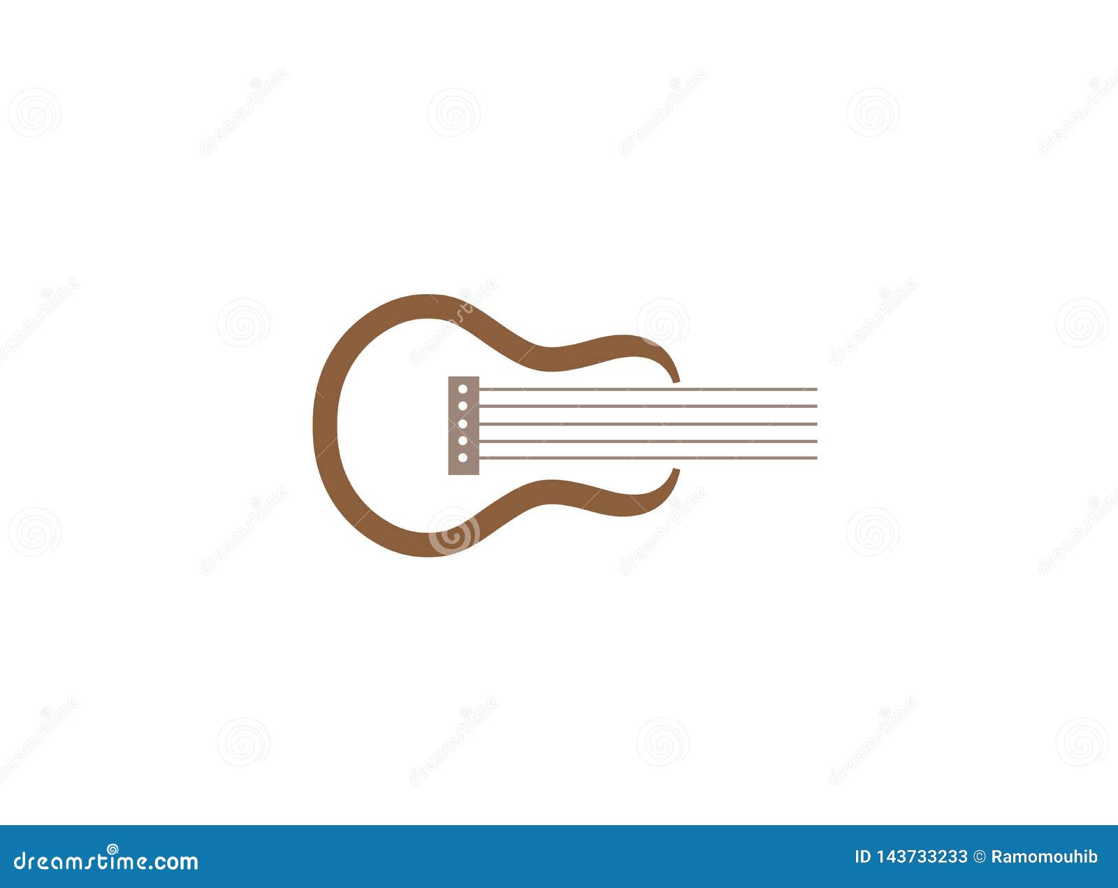 Classical Guitar Symbol for Logo Design Illustration Stock Vector