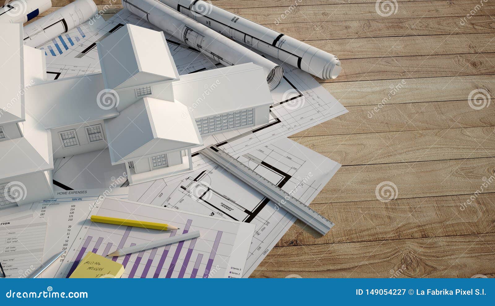 Classical House Construction Project Stock Illustration Illustration