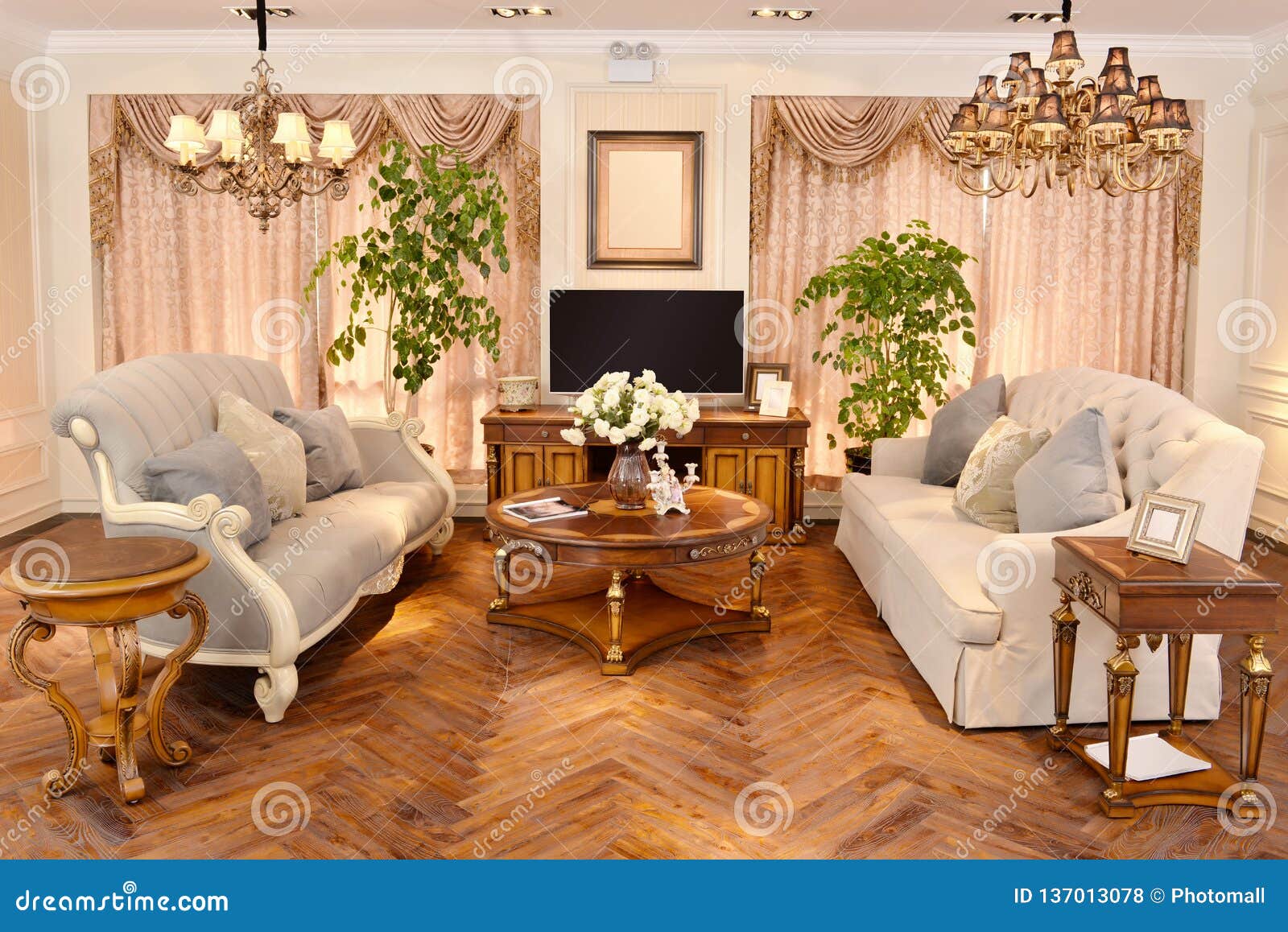 Luxury Living Room Furniture In Villa Stock Photo Image Of Elegance