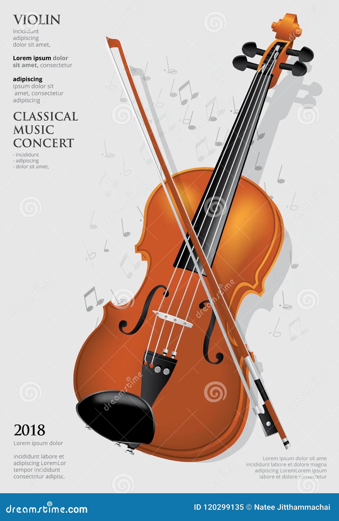 The Classical Music Concept Violin Stock Vector Illustration of