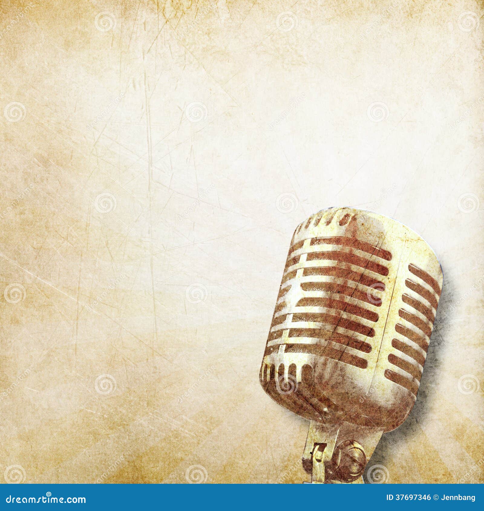 Classical Old Microphone Background Stock Illustration - Illustration of  antique, music: 37697346