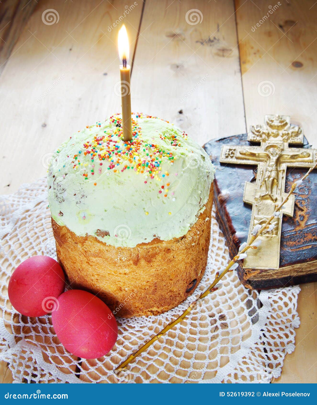 Classical Orthodox Christian Easter Still Life with Eggs and Cake Stock Photo Image of concept