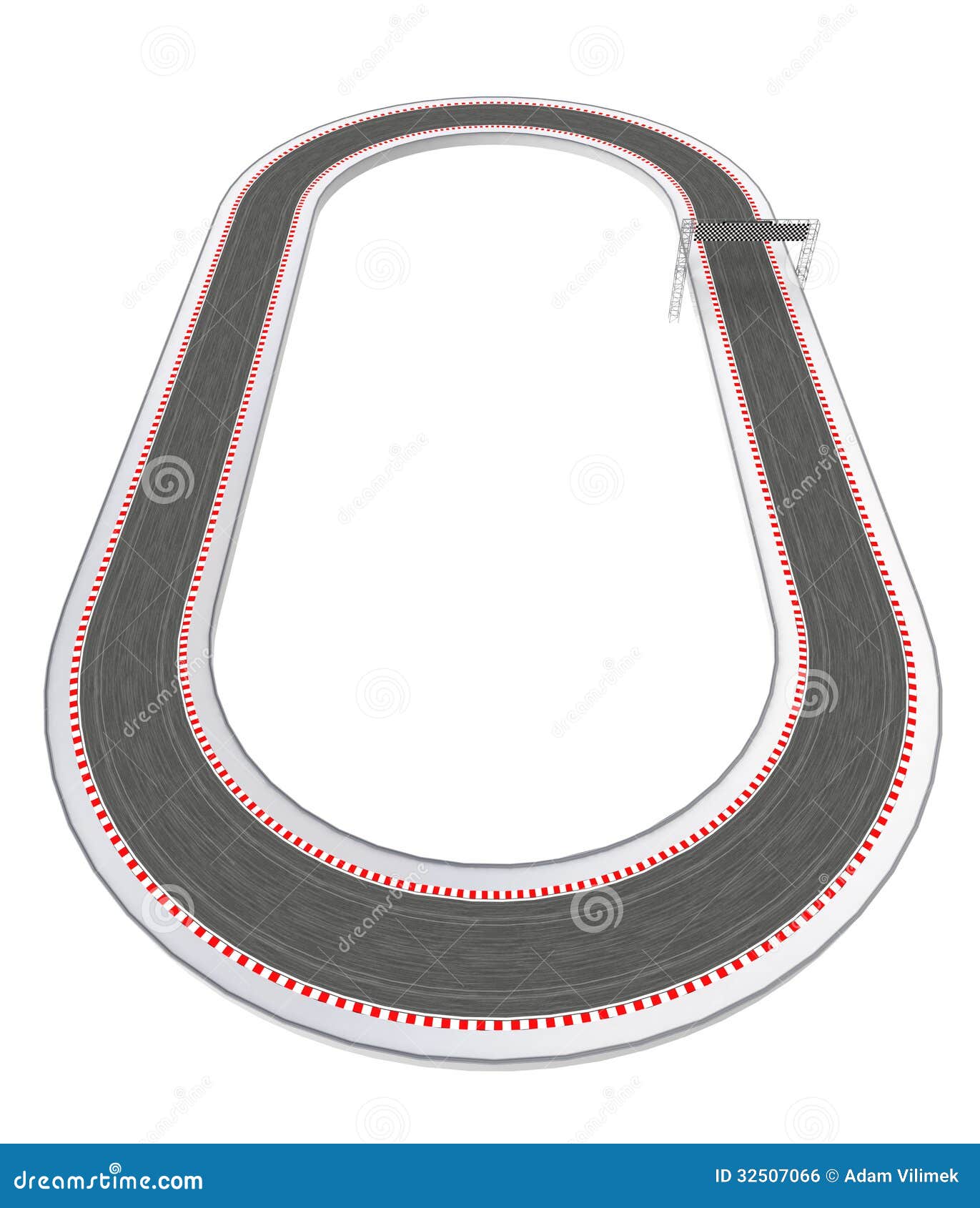 Classical Oval Racetrack Design in Bird View Stock Illustration