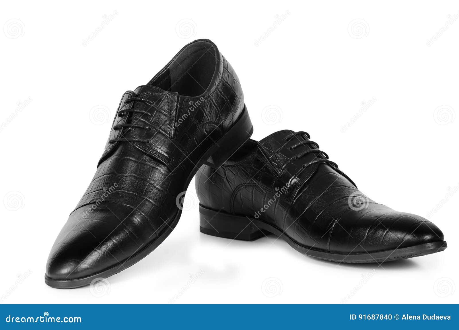 Classical Pair of Black Leather Men`s Shoes Stock Photo - Image of ...