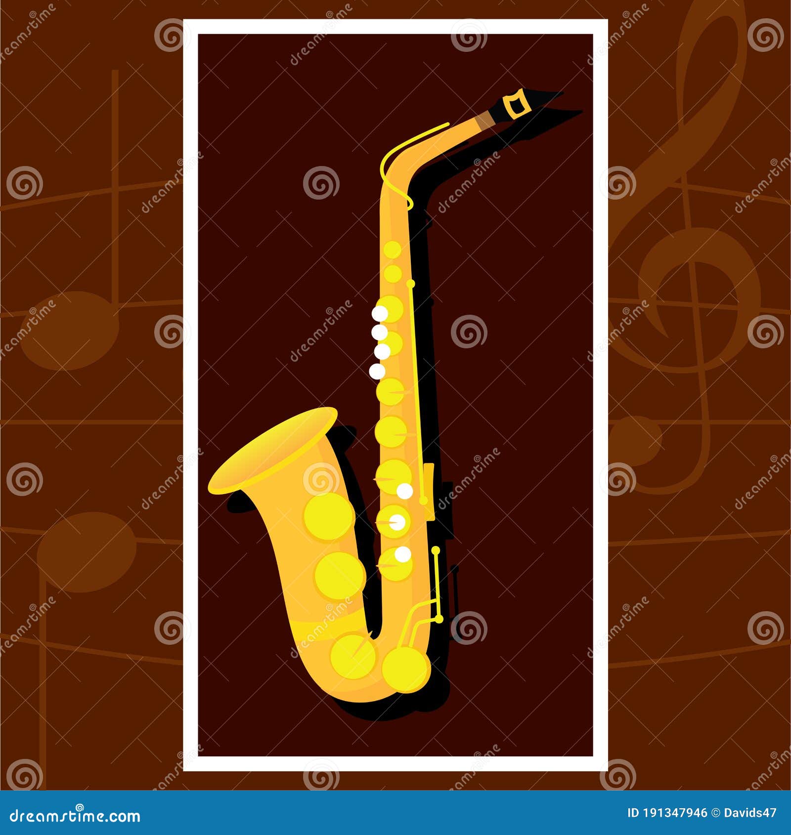 Classical saxophone image stock vector. Illustration of sound 191347946