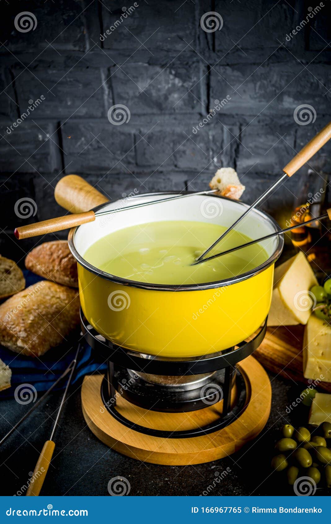 Classical Swiss Cheese Fondue Stock Image - Image of gourmet, evening ...