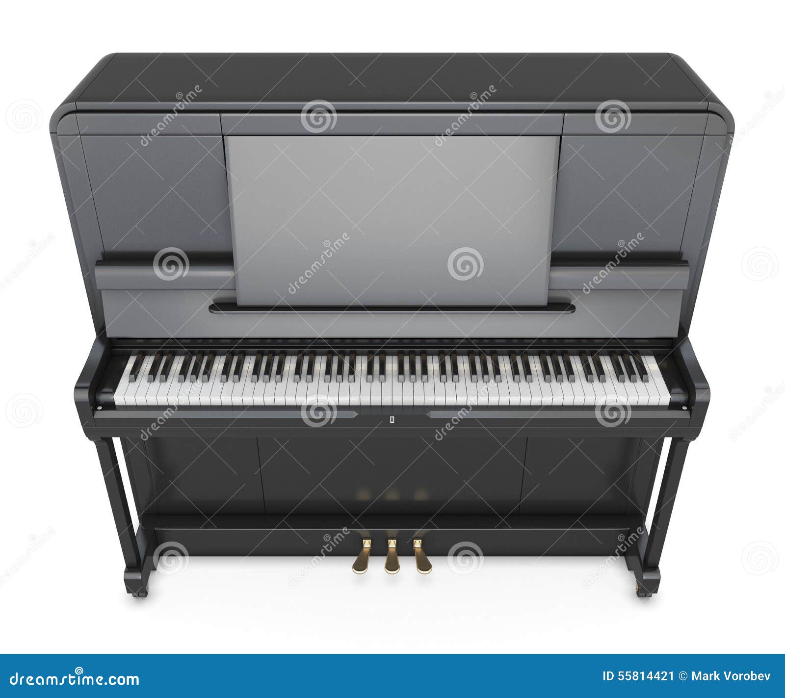 Classical Upright Piano on a White Stock Illustration - Illustration of