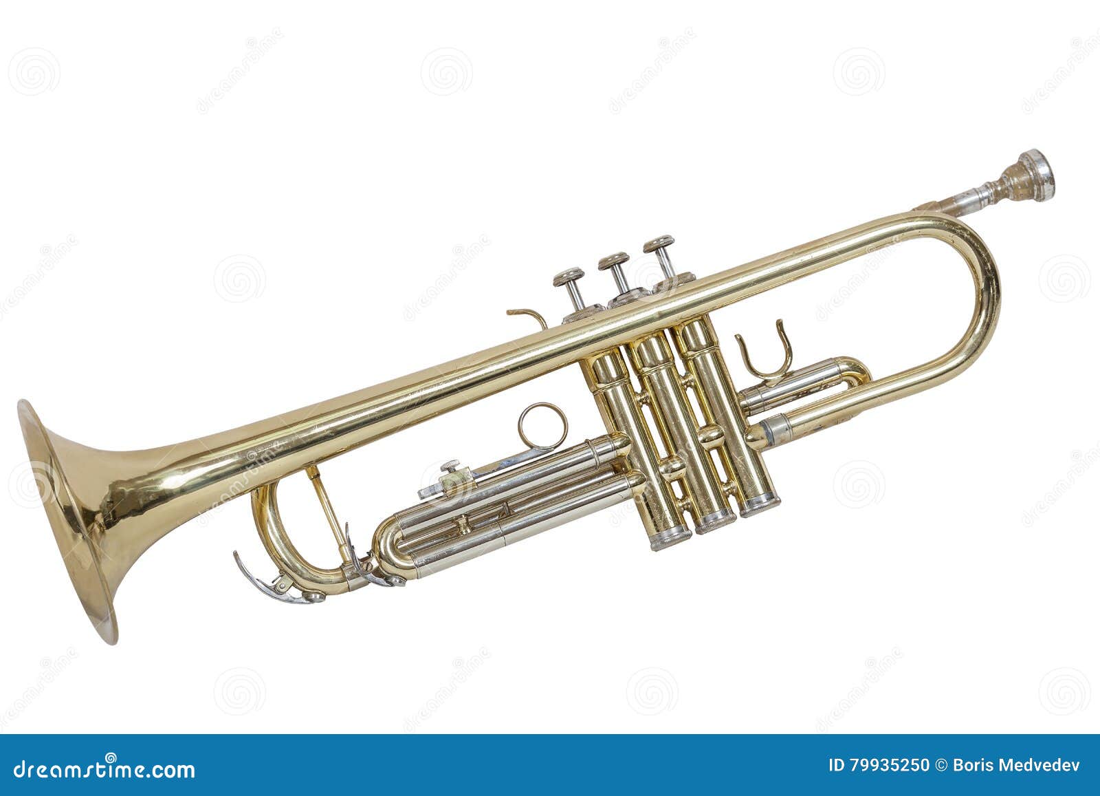 Classical Wind Musical Instrument Isolated on White Background