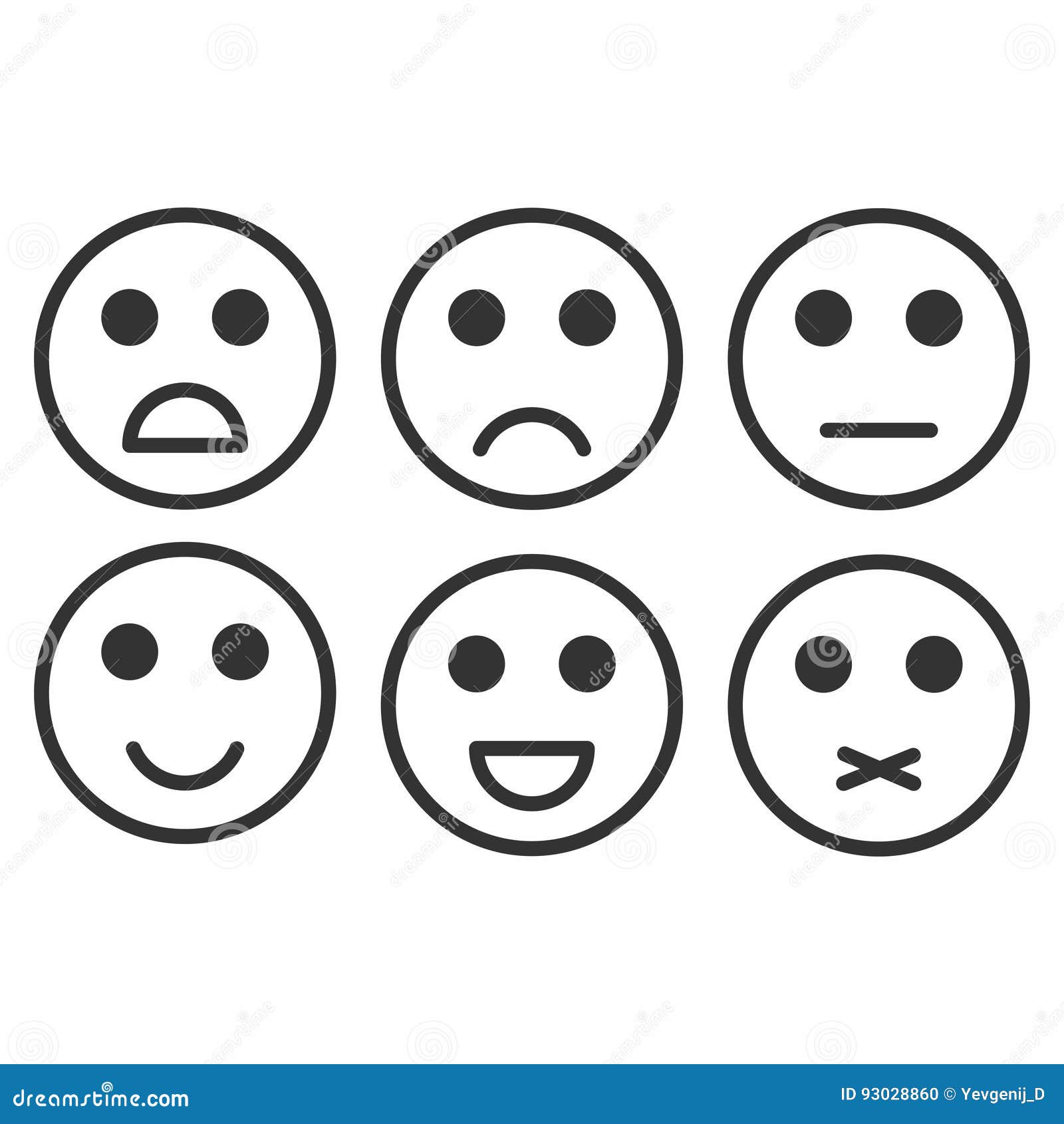 Ik heb het erkend geleidelijk voering Classificatietevredenheid Terugkoppeling in Vorm Van Zwart-wit Emoties,  Smileys, Emoji Vector Illustratie - Illustration of advies, slecht: 93028860