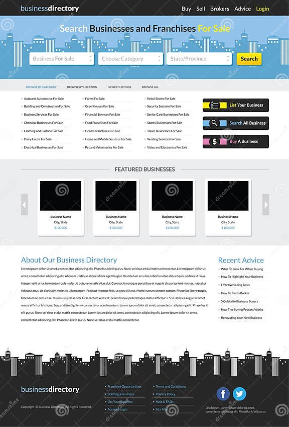 business-directory-website-template-stock-illustration-illustration