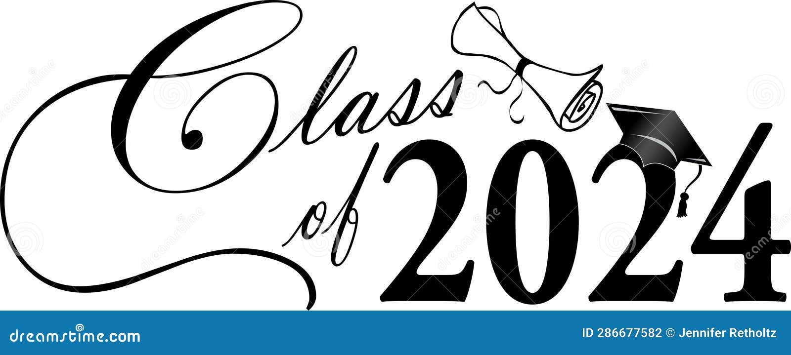 Class of 2024 Classic Banner Stock Illustration Illustration of