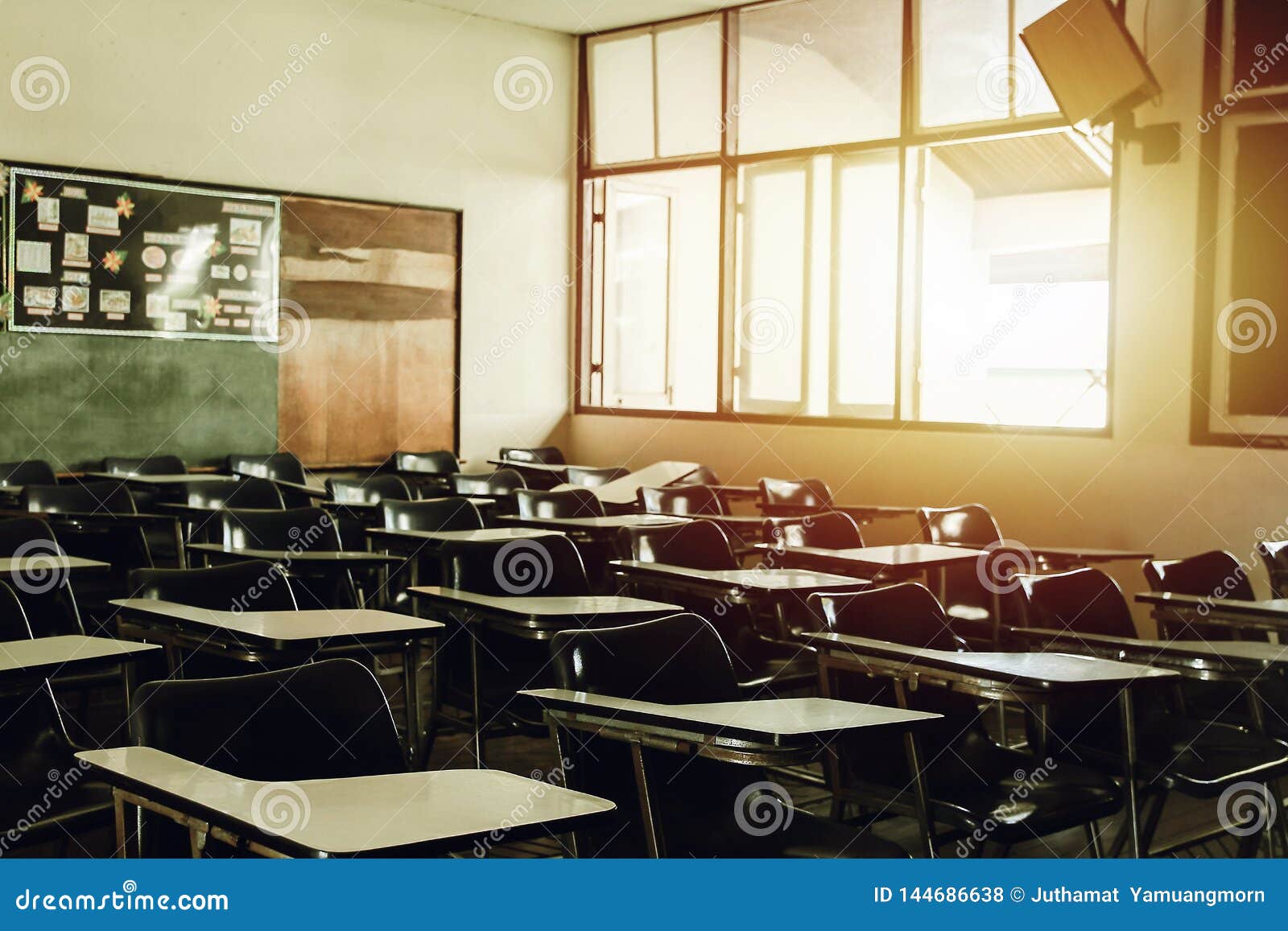 Classroom in Background without ,No Student or Teacher Stock Photo - Image  of space, people: 144686638