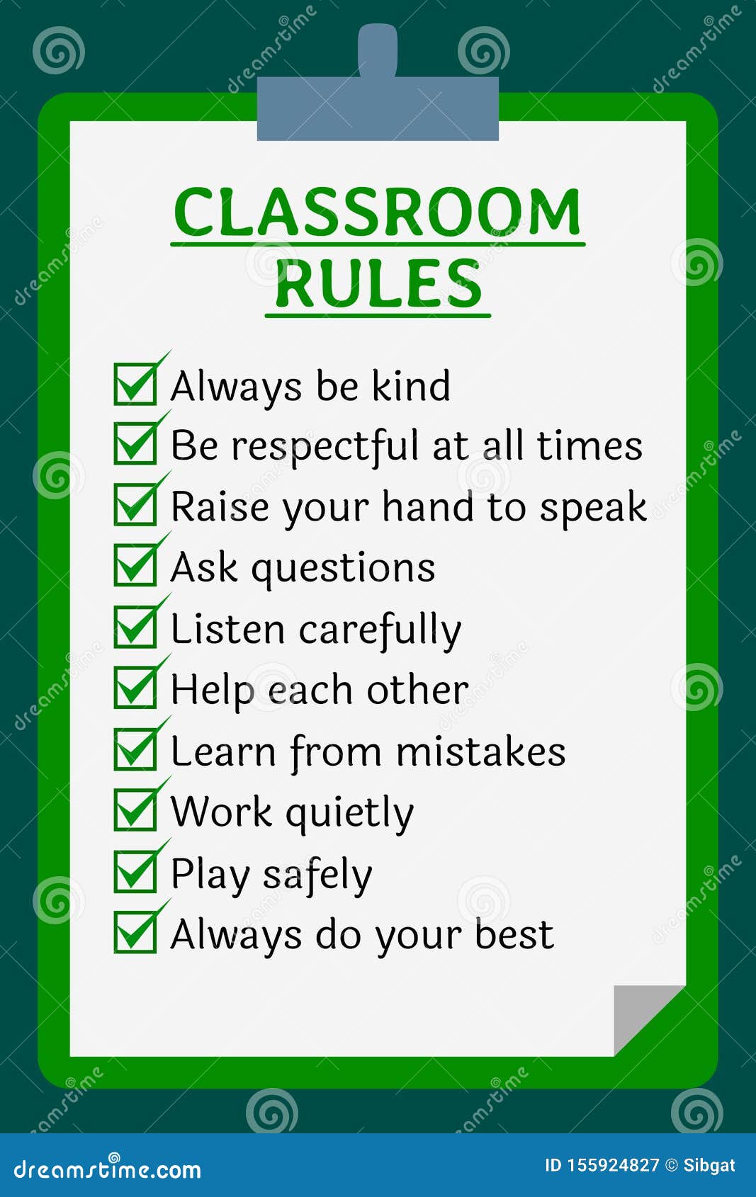 Classroom Rules Stock Illustrations – 20 Classroom Rules Stock ...