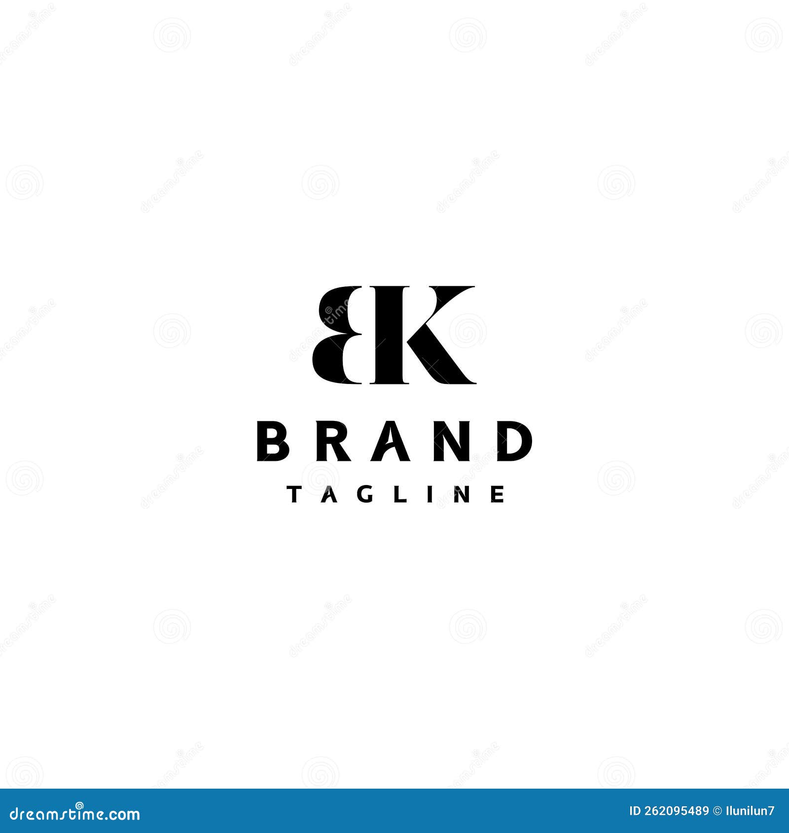 Classy Letter B and K Logo Design Stock Vector Illustration of