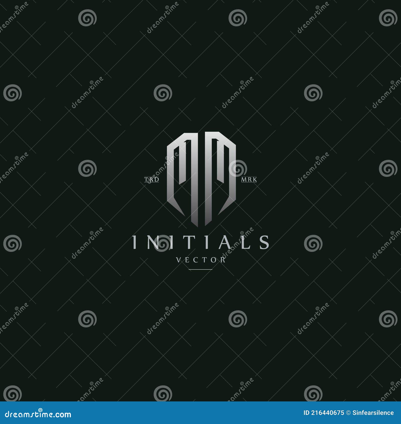 Mm monogram logo with sharped shape design Vector Image