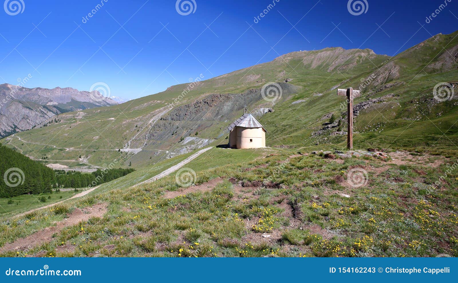 clausis chapel close to saint veran, overlooking the valley aigle blanche