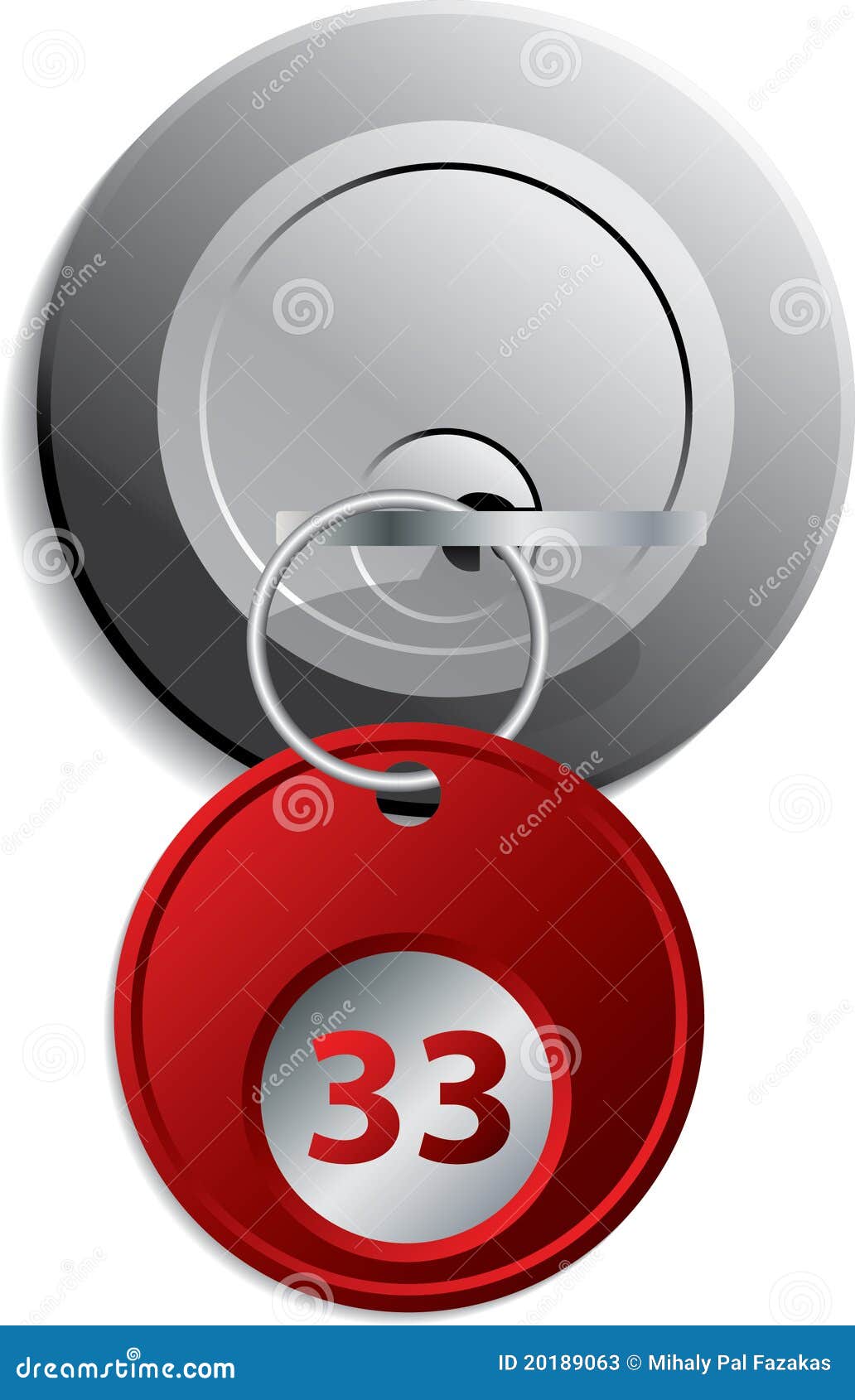 Clave Con El Keyholder En El Bloqueo Ilustración del Vector