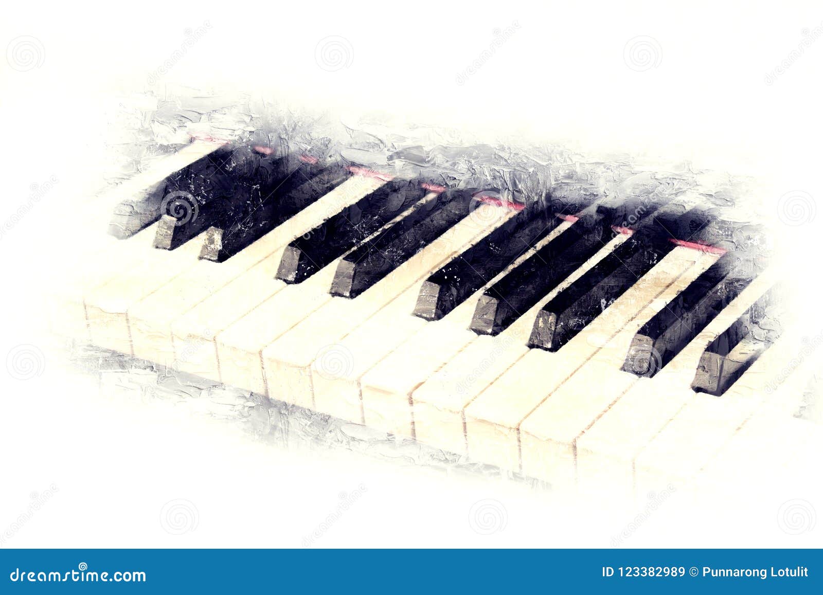 Clavier De La Peinture D'aquarelle De Premier Plan De Piano ...