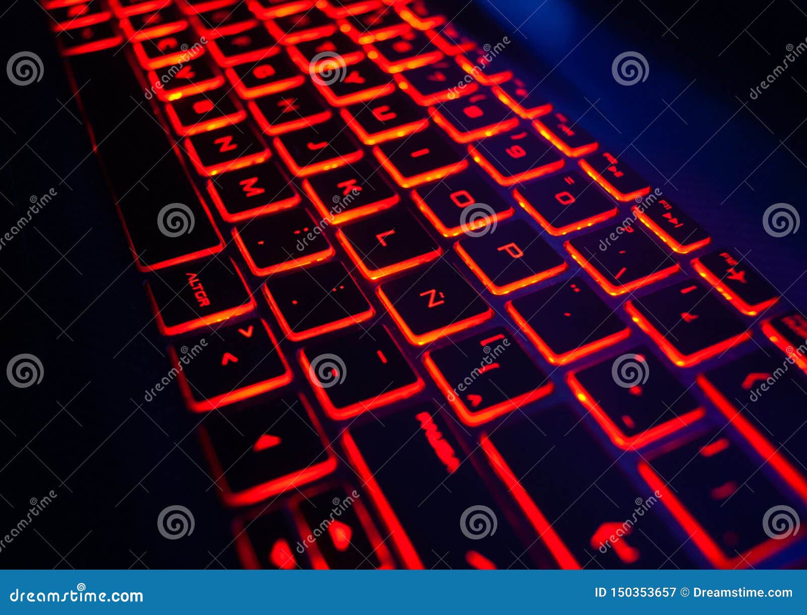 Clavier Lumineux Rouge D'ordinateur Portable De Bakcklight Image stock -  Image du université, technologie: 150353657