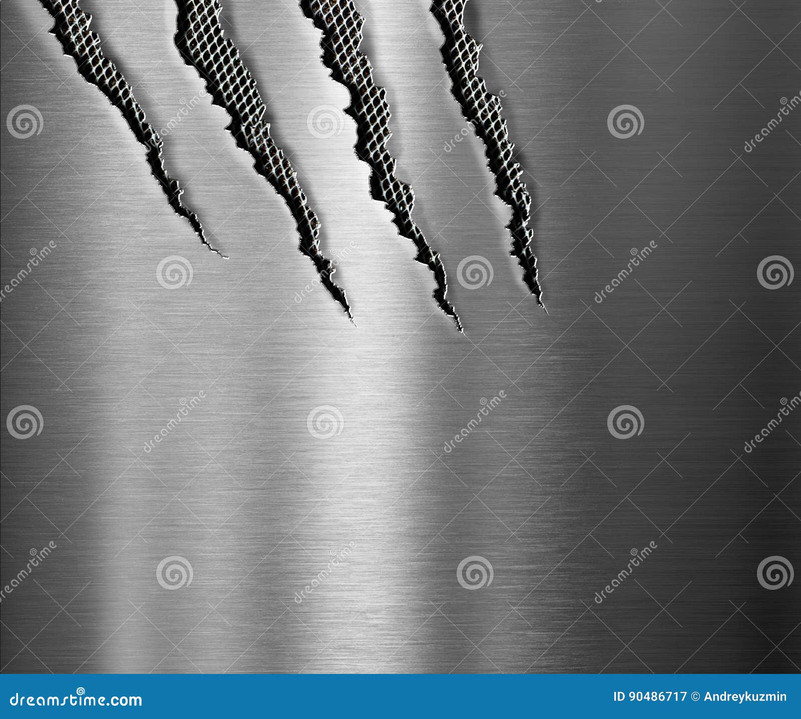 claw scratched marks metal background 3d illustartion