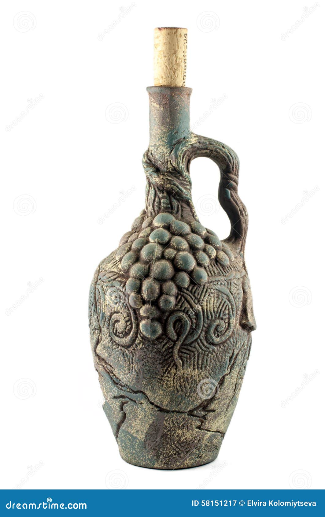 Clay bottle of wine stock image. Image of dishware, clay