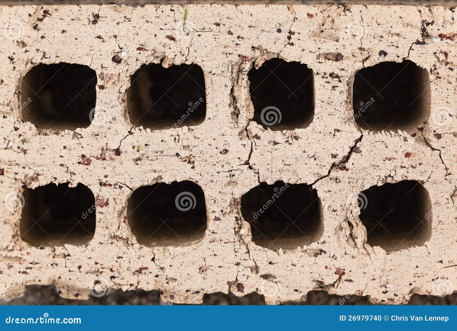 Clay Brick Holes Detail stock photo. Image of buildings 26979740