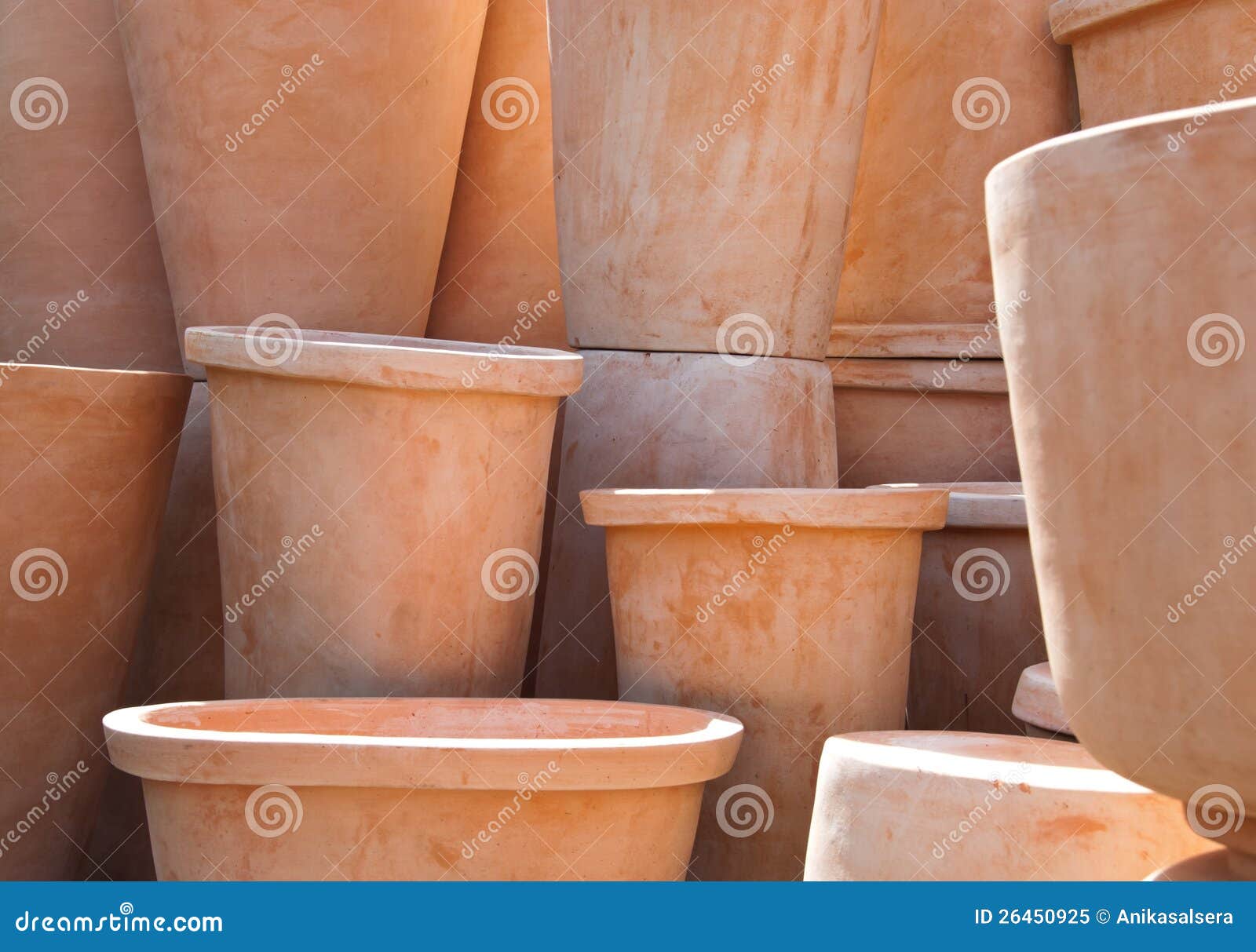 Clay flower pots stock image. Image of brown, outdoors 26450925