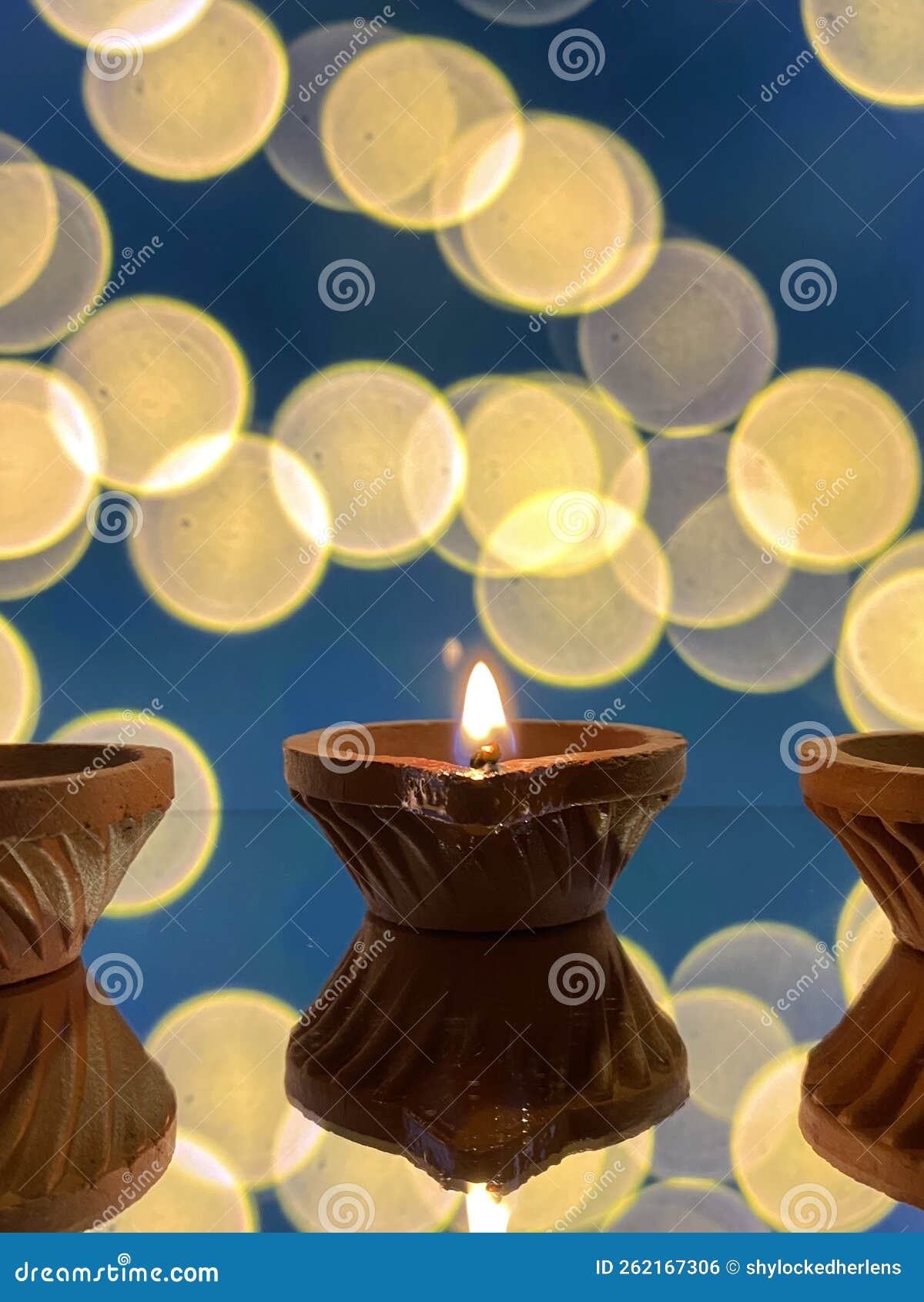 sand lamps against bokeh background