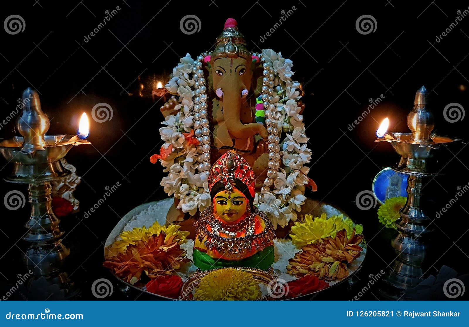 Clay Lord Ganesh stock image. Image of gowri, lamp, clay - 126205821