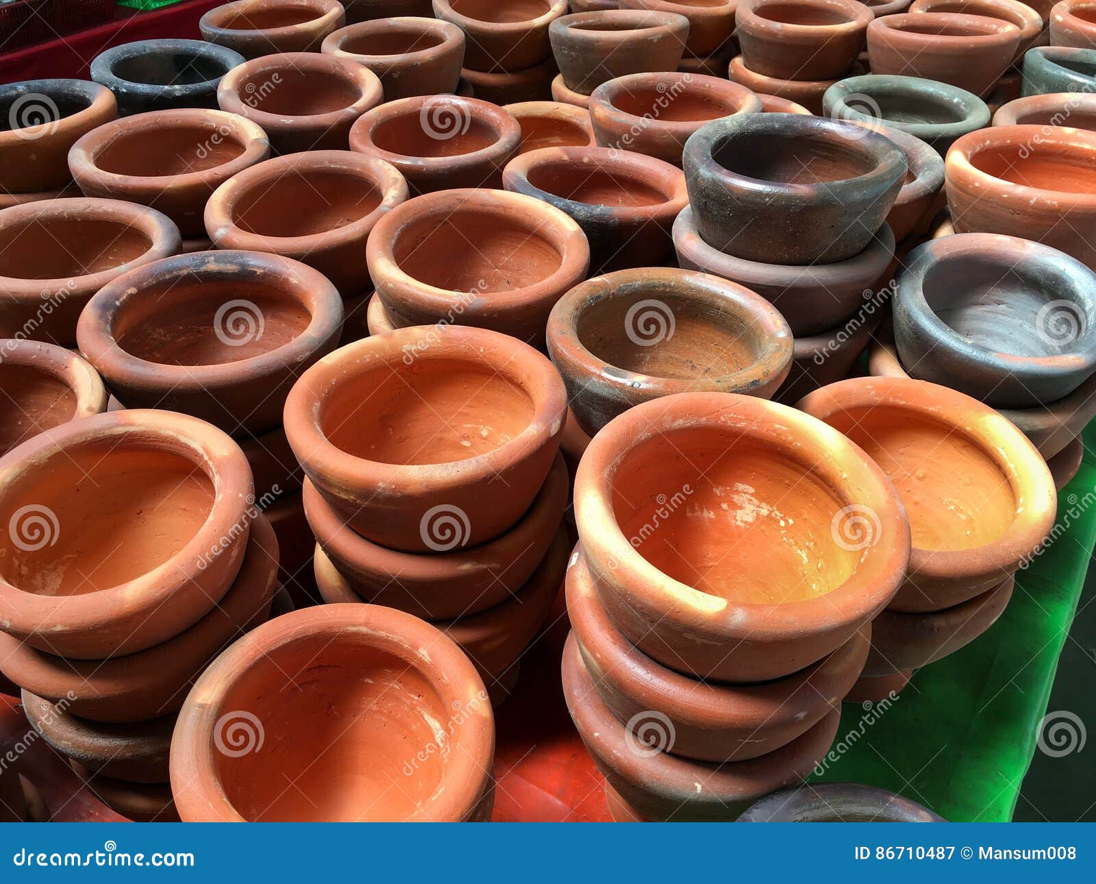 Clay mortar in market stock image. Image of clay, tool 86710487