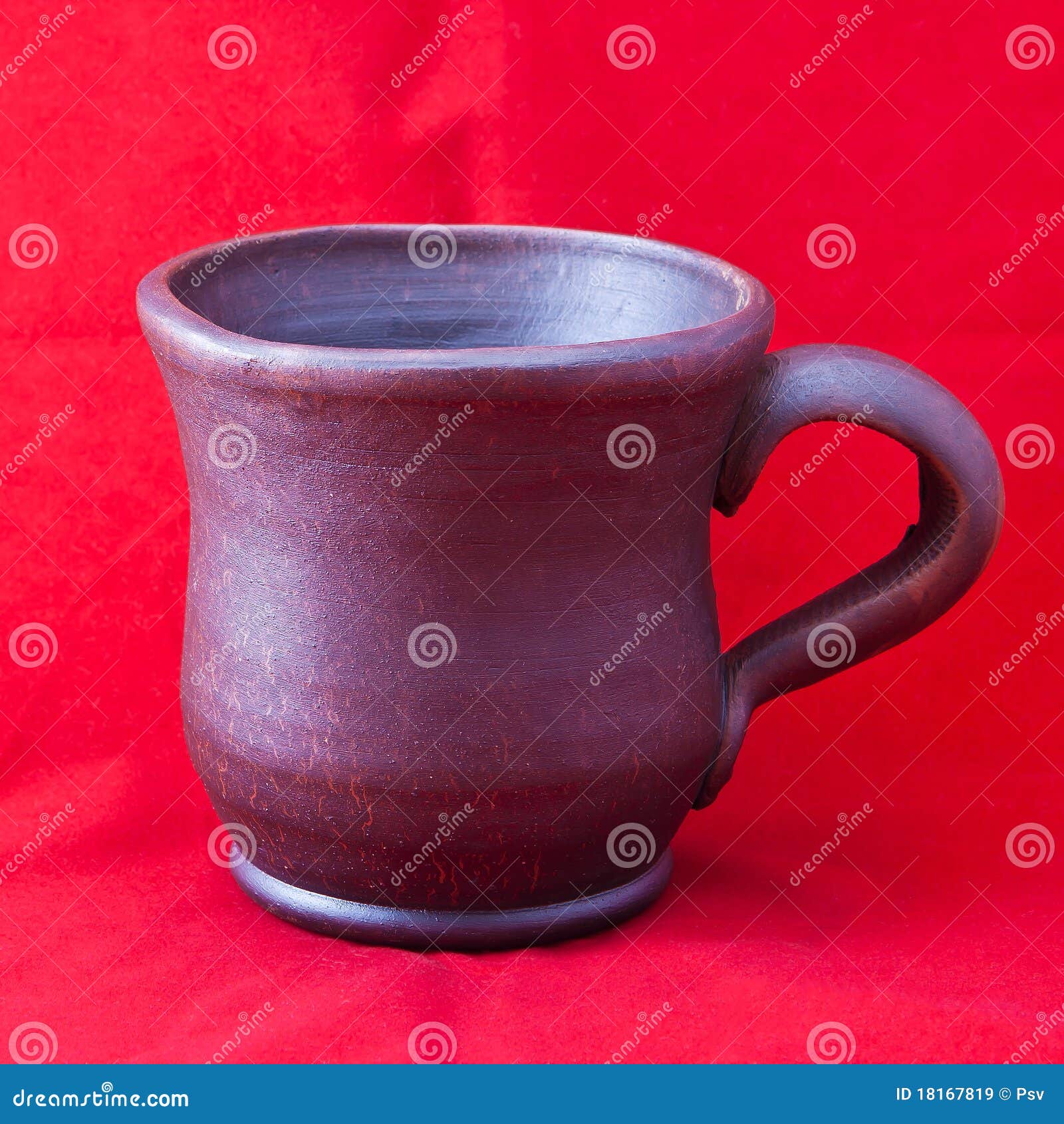 Clay mug stock image. Image of single, utensil, handle 18167819