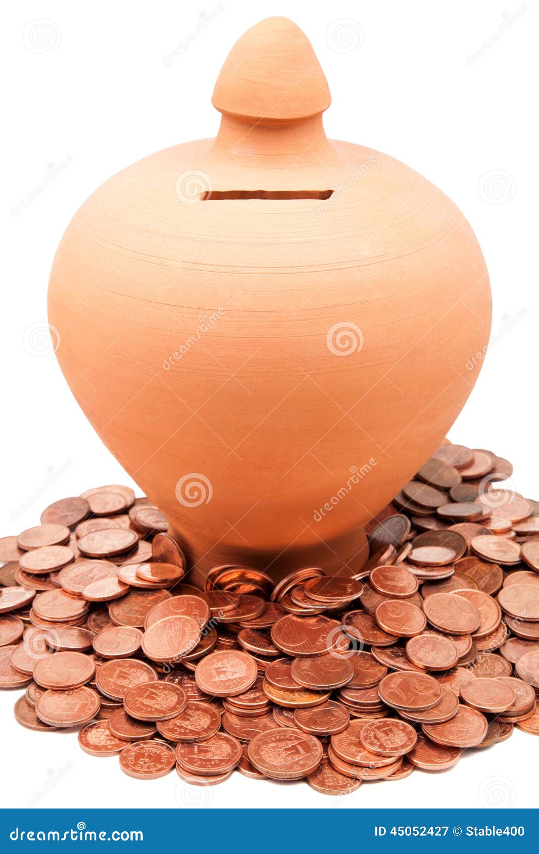 Clay piggy bank stock image. Image of metal, concepts 45052427