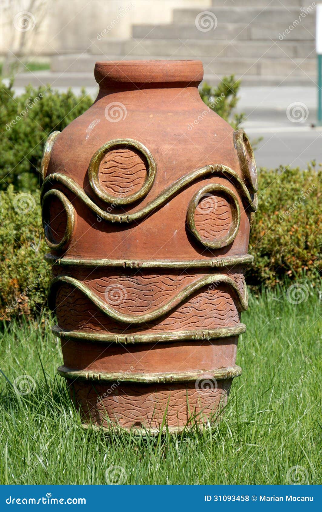 Clay pot in the garden stock photo. Image of decor, decoration - 31093458
