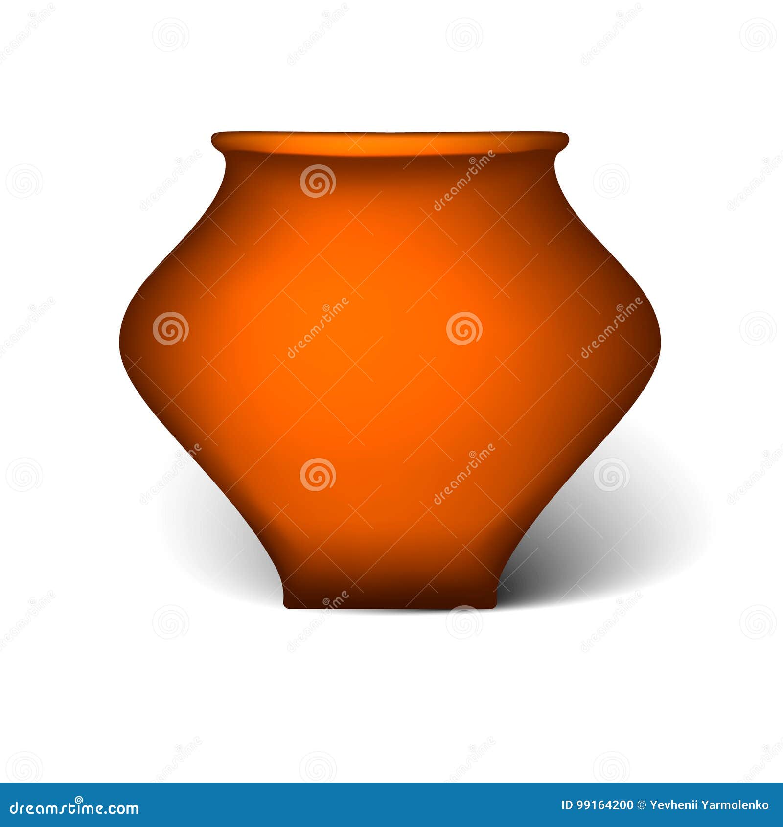 Clay pot isolated on white stock vector. Illustration of cuisine 99164200