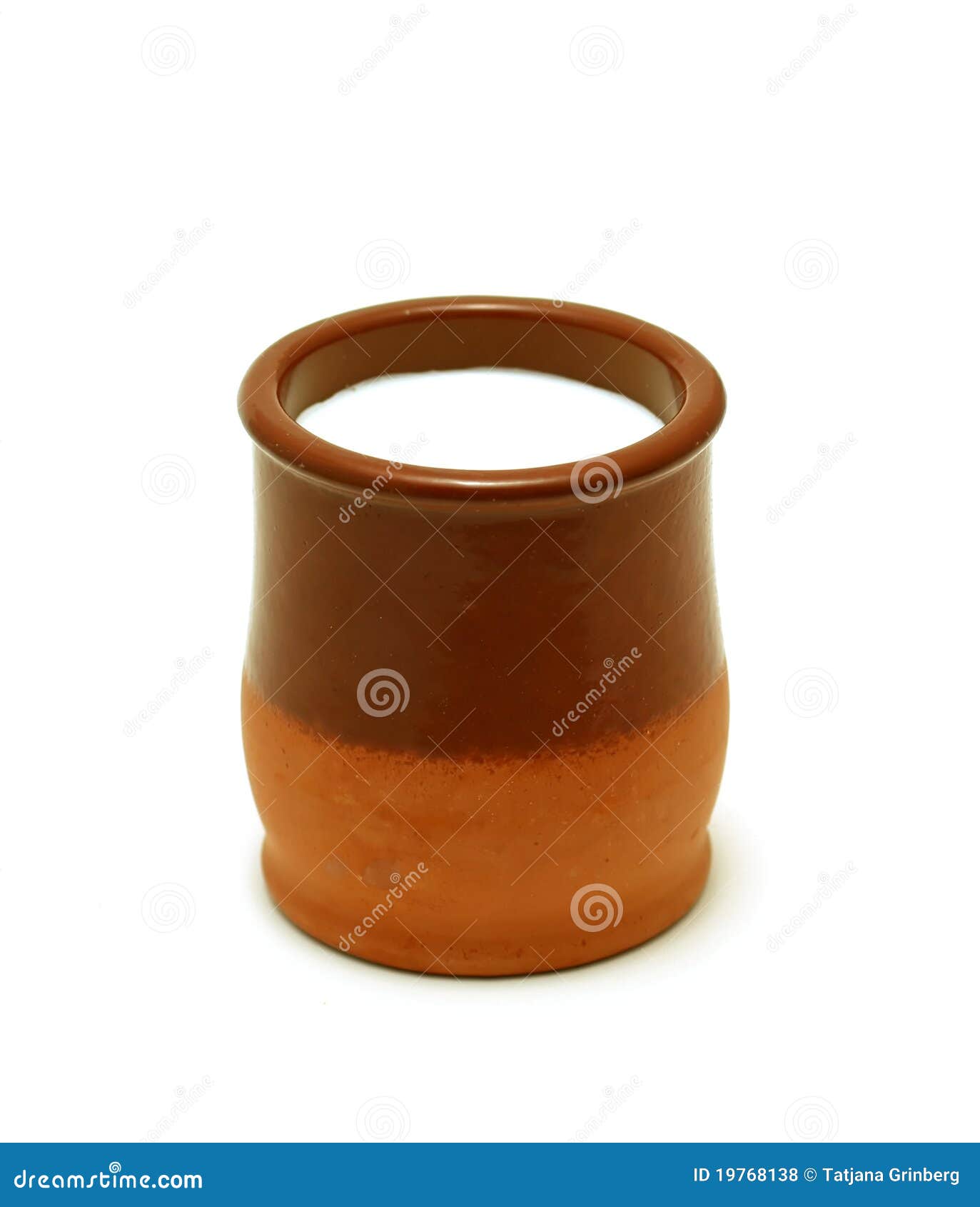 Clay pot with milk stock photo. Image of isolated, decorative 19768138