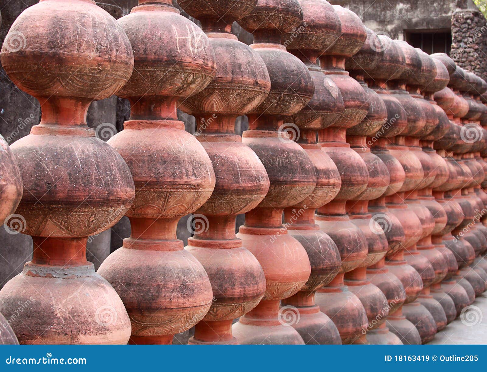 Clay pots stock image. Image of culture, sculpture, park 18163419